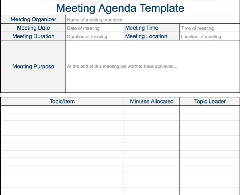 Meeting Agenda Template