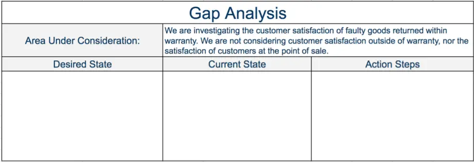 Gap Analysis Step 1