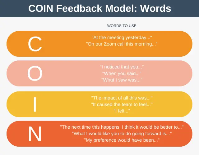 Words of The COIN Feedback Model