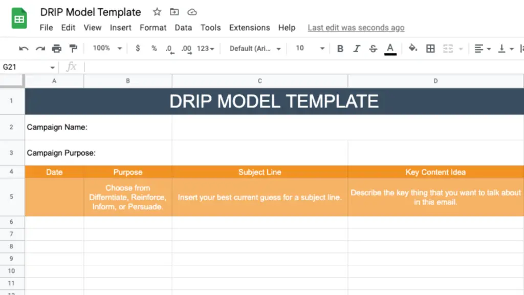 DRIP Model Template