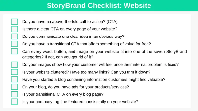 StoryBrand Checklist: Website