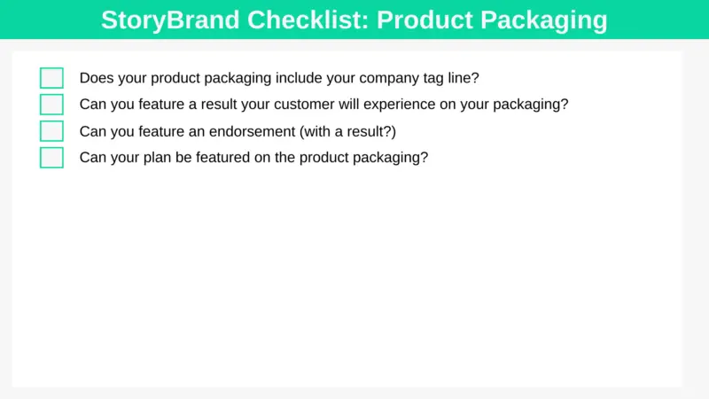 StoryBrand Checklist: Product Packaging